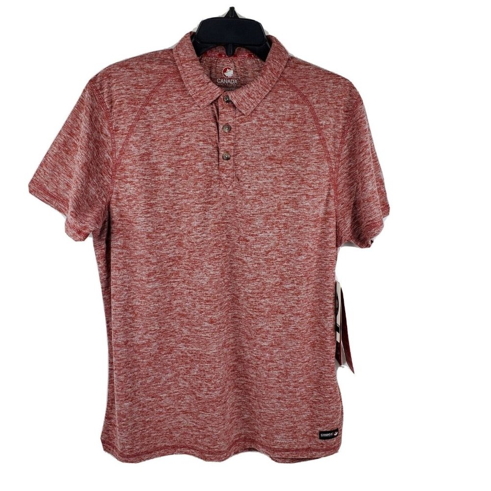 Canada Weather Gear Sportswear 1/4 Button Polo Shirt Men's X-Large Red Rust